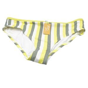 Kona Sol Womens Yellow Gray White Medium Coverage Hipster Bikini Bottom Size 1X